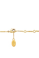Valentino Garavani V Logo Moon Necklace in Oro, view 4, click to view large image.