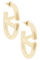 Valentino Garavani V Logo The Bold Edition Earrings in Oro, view 1, click to view large image.