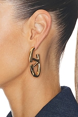 Valentino Garavani V Logo The Bold Edition Earrings in Oro, view 2, click to view large image.