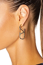Valentino Garavani Vlogo Earrings in Gold, view 2, click to view large image.