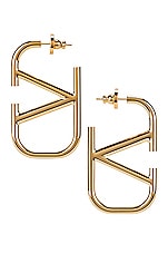 Valentino Garavani Vlogo Earrings in Gold, view 4, click to view large image.