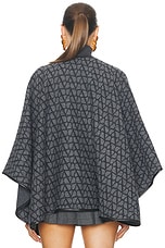 Valentino Garavani Toile Iconographe Poncho in Grigio, view 3, click to view large image.