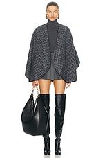 Valentino Garavani Toile Iconographe Poncho in Grigio, view 4, click to view large image.