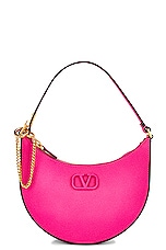 Valentino Garavani V Logo Signature Mini Hobo Bag in Pink, view 1, click to view large image.