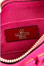Valentino Garavani V Logo Signature Mini Hobo Bag in Pink, view 7, click to view large image.