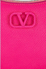 Valentino Garavani V Logo Signature Mini Hobo Bag in Pink, view 8, click to view large image.