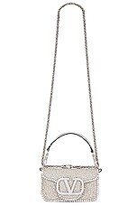ハンドバッグ Valentino Garavani Bags Rockstud Mini Calfskin Bag With Chain for Woman in Poudre