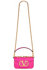 Valentino Garavani Loco Small Shoulder Bag in Pink, view 1, click to view large image.