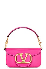 Valentino Garavani Loco Small Shoulder Bag in Pink, view 3, click to view large image.