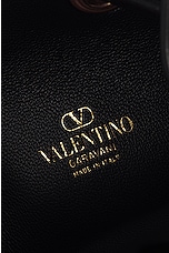 Valentino Garavani V Logo Signature Mini Bucket Bag in Nero, view 7, click to view large image.