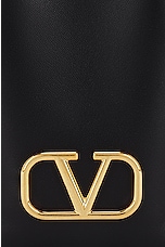 Valentino Garavani V Logo Signature Mini Bucket Bag in Nero, view 8, click to view large image.