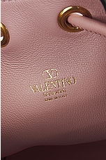 Valentino Garavani V Logo Signature Mini Bucket Bag in Rose Quartz, view 7, click to view large image.
