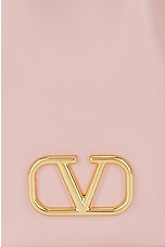 Valentino Garavani V Logo Signature Mini Bucket Bag in Rose Quartz, view 8, click to view large image.