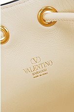 Valentino Garavani V Logo Signature Mini Bucket Bag in Ivory, view 7, click to view large image.
