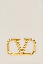 Valentino Garavani V Logo Signature Mini Bucket Bag in Ivory, view 8, click to view large image.