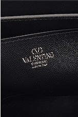 Valentino Garavani Small Sequin Chevron Shoulder Bag in Jet, Milk, & Nero, view 7, click to view large image.