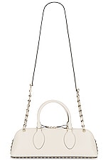 Valentino Garavani East West Rockstud Duffle Bag in Ivory, view 1, click to view large image.