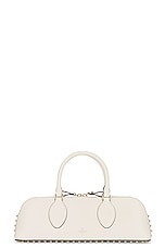 Valentino Garavani East West Rockstud Duffle Bag in Ivory, view 4, click to view large image.
