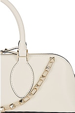 Valentino Garavani East West Rockstud Duffle Bag in Ivory, view 8, click to view large image.