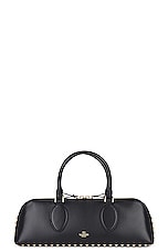 Valentino Garavani East West Rockstud Duffle Bag in Nero, view 4, click to view large image.