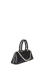 Valentino Garavani East West Rockstud Duffle Bag in Nero, view 5, click to view large image.
