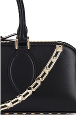 Valentino Garavani East West Rockstud Duffle Bag in Nero, view 8, click to view large image.