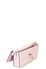 Valentino Garavani East West Rockstud Shoulder Bag in Rose Quartz, view 6, click to view large image.