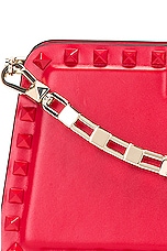 Valentino Garavani Rockstud Clutch in Rouge Pur, view 8, click to view large image.