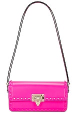 Valentino Garavani East West Rockstud Shoulder Bag in Pink, view 3, click to view large image.