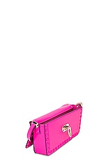 Valentino Garavani East West Rockstud Shoulder Bag in Pink, view 5, click to view large image.