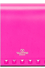 Valentino Garavani East West Rockstud Shoulder Bag in Pink, view 7, click to view large image.