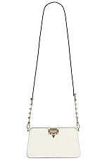 Valentino Garavani Rockstud Clutch in Ivory, view 1, click to view large image.