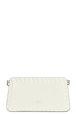 Valentino Garavani Rockstud Clutch in Ivory, view 4, click to view large image.