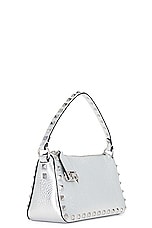 Valentino Garavani Rockstud Small Shoulder Bag in Silver, view 4, click to view large image.