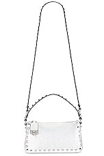 Valentino Garavani Rockstud Small Shoulder Bag in Silver, view 6, click to view large image.