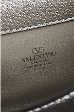 Valentino Garavani V Sling Micro Top Handle Bag in Silver, view 7, click to view large image.