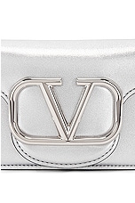 Valentino Garavani Loco Small Shoulder Bag in Silver, view 8, click to view large image.