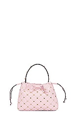 Valentino Garavani Rockstud Spike Pouch in Rose Quartz, view 4, click to view large image.