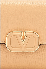 Valentino Garavani V Logo Card Case in Cappuccino, view 6, click to view large image.
