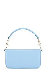 Valentino Garavani Loco Small Shoulder Bag in Popeline Blue, view 3, click to view large image.