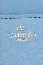 Valentino Garavani Loco Small Shoulder Bag in Popeline Blue, view 7, click to view large image.