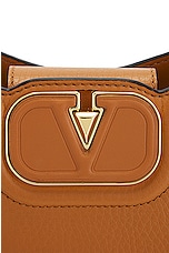 Valentino Garavani V Logo Shoulder Bag in Almond Beige, view 8, click to view large image.