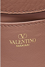 Valentino Garavani V Logo Shoulder Bag in Rose Cannelle, view 7, click to view large image.