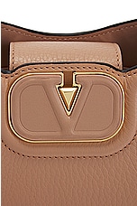 Valentino Garavani V Logo Shoulder Bag in Rose Cannelle, view 8, click to view large image.