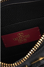 Valentino Garavani V Logo Signature Mini Hobo Bag in Nero, view 7, click to view large image.