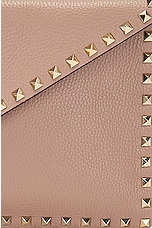 Valentino Garavani Rockstud Large Flat Pouch in Poudre, view 6, click to view large image.