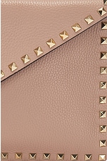 Valentino Garavani Rockstud Large Flat Pouch in Poudre, view 7, click to view large image.