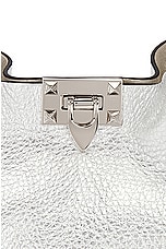 Valentino Garavani Rockstud Small Tote Bag in Silver, view 8, click to view large image.