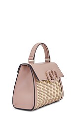 Valentino Garavani V Sling Small Top Handle Bag in Naturale & Rose Cannelle, view 5, click to view large image.