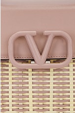 Valentino Garavani V Sling Small Top Handle Bag in Naturale & Rose Cannelle, view 8, click to view large image.